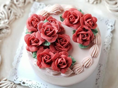 フラワーケーキ lovely rose レッド