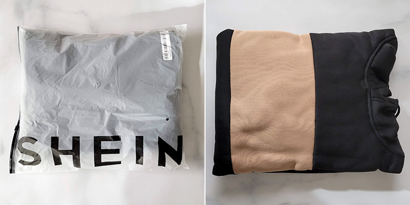 SHEIN（シーイン）商品レビュー　男性 ツートーン ドローストリング サーマルライド パーカー