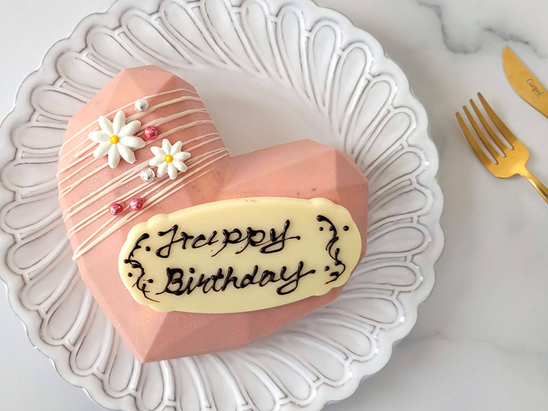 【向井聡美氏監修】Jewelry Heart Mousse ～Coral pink～　　Cake.jpで本当に美味しかった誕生日ケーキ