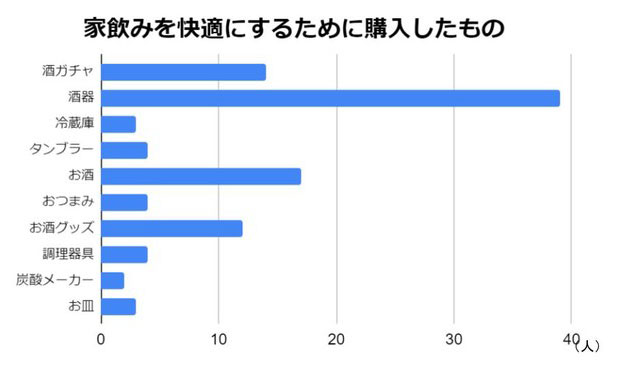 家飲みを快適に過ごすために購入したものは何？