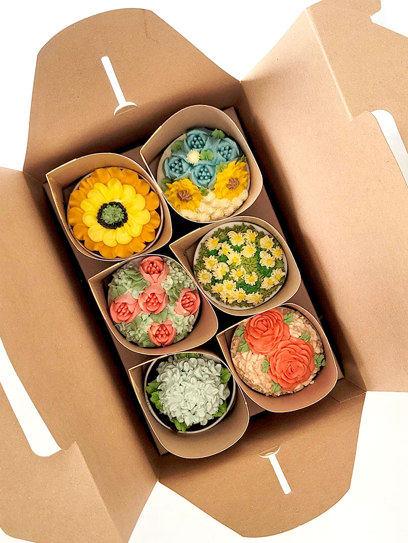 THE Ugly Duckling cupcake flowers box カップケーキ6個セット レビュー  パッケージ