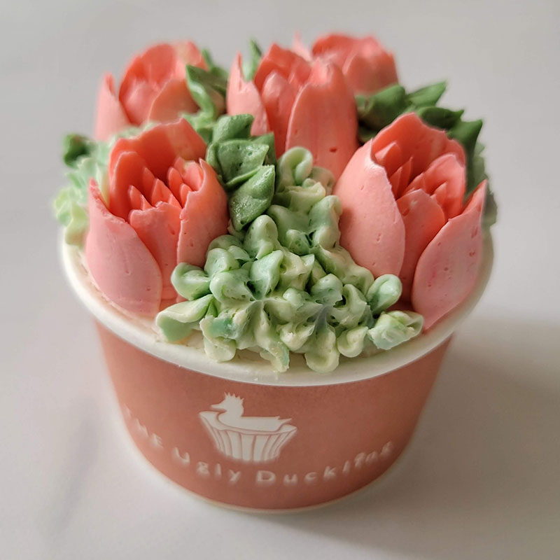 THE Ugly Duckling cupcake flowers box カップケーキ6個セット レビュー  pink bouquet