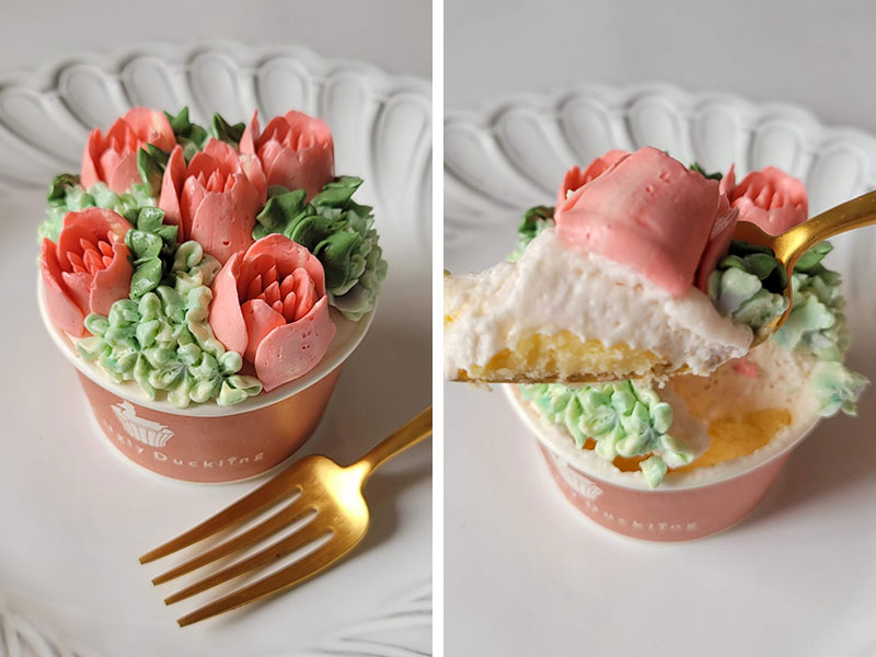 THE Ugly Duckling cupcake flowers box カップケーキ6個セット レビュー  pink bouquet