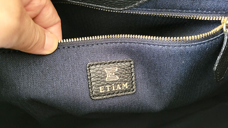 ETiAM（エティアム） シュリンクトートバッグ レビュー　内ポケット