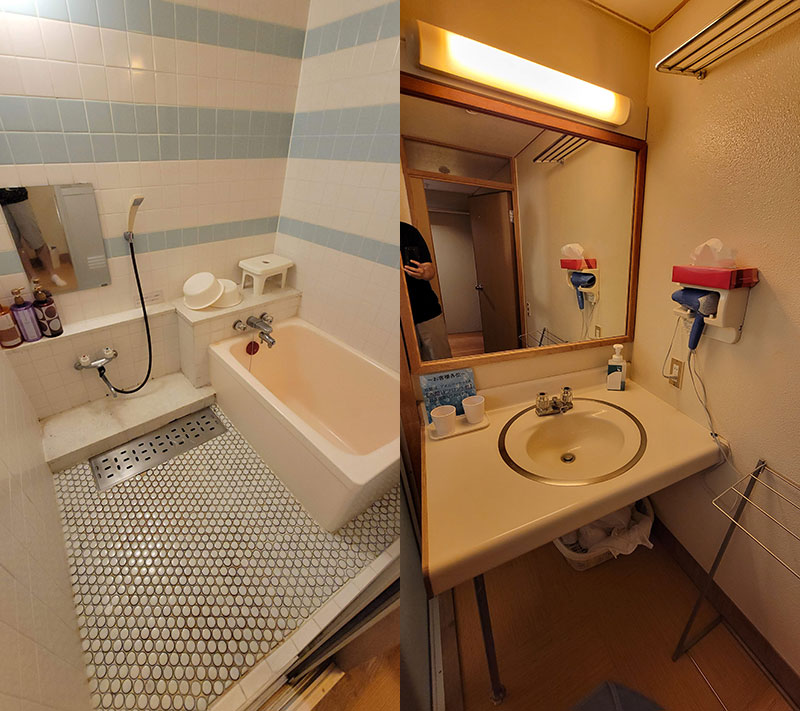 熱海温泉・ホテル大野屋の口コミ・宿泊レビュー　浴室と洗面所
