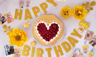 カサミンゴーのハート型シュス木苺レアチーズケーキをレビュー　推しケーキ　本人不在の誕生日ケーキ　すとぷり　るぅとくん