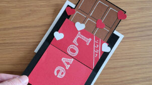板チョコのデザインのバレンタインカード