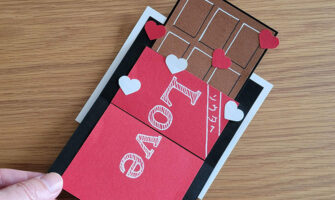 板チョコのデザインのバレンタインカード