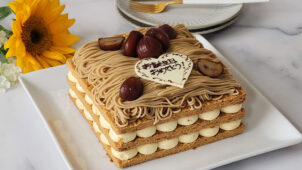 【リスカフェ】ミルフィーユ 和栗のモンブラン 5号