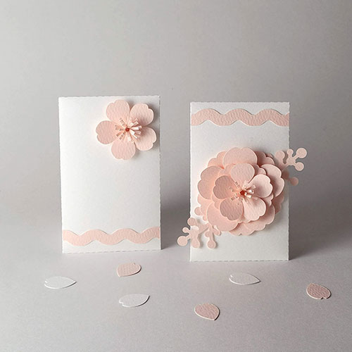 並べて可愛い♪さくら咲くペア・ポチ袋セット・ホワイト