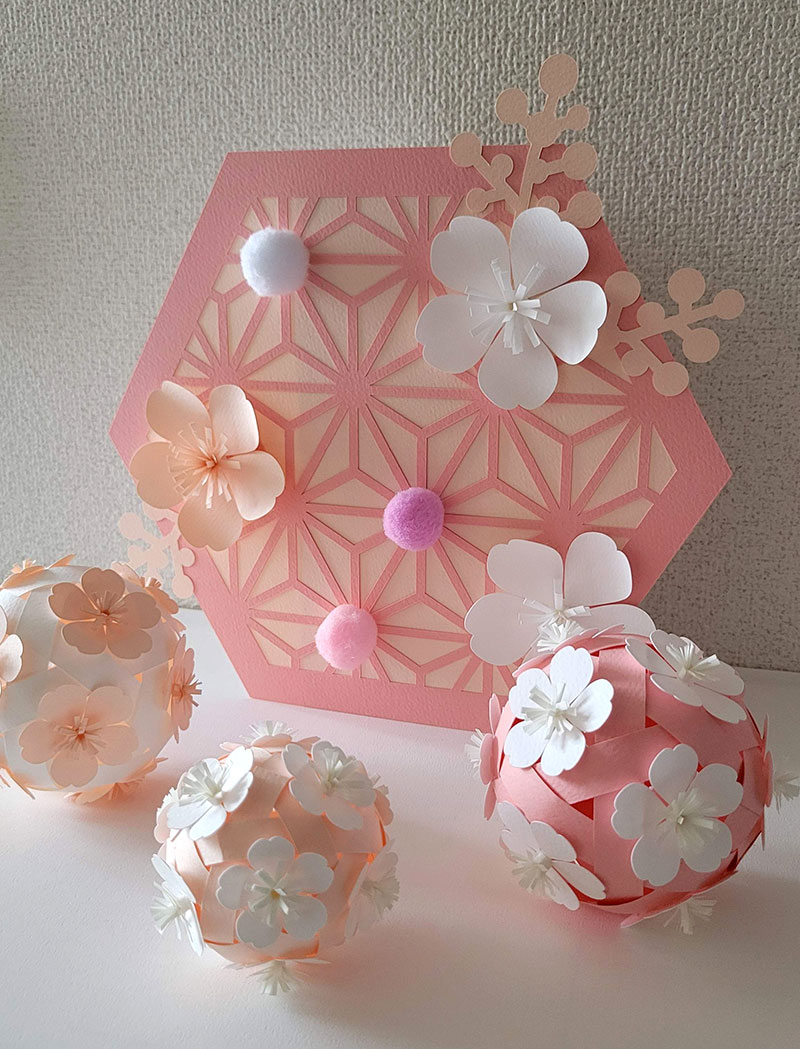 さくらの手まり風どこでも飾り