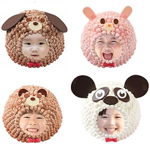 かわいい動物の立体フォトケーキ