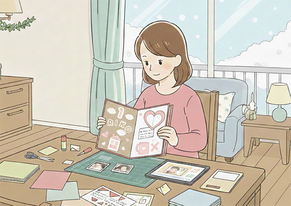 仕掛けアルバムの受注制作をしているイメージ