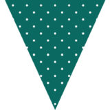 緑色に白の水玉柄フラッグガーランド素材(クリスマス向け)