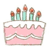 バースデーケーキのイラスト（真横・ロウソク付き） | 無料で使える！誕生日のフリー素材(商用利用・加工可)